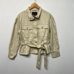 NTW Banana Republic Women Medium Linen Blend Aviator Military Jacket M267 -28